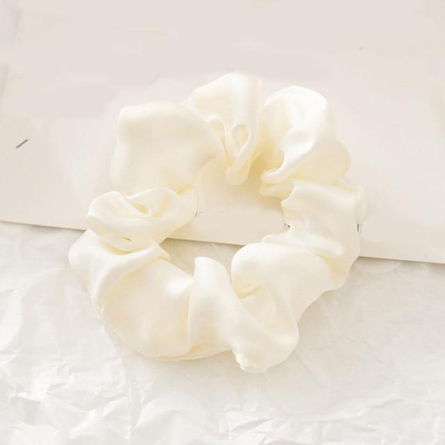 1PC Satin Silk Solid Color Scrunchies Elastic Hair Bands 2019 New Women Girls Hair Accessories Ponytail Holder Hair Ties Rope AExp