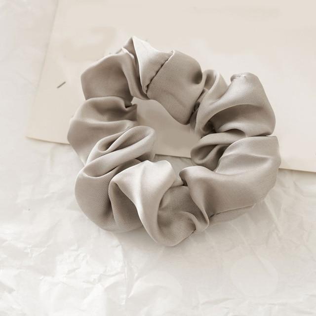1PC Satin Silk Solid Color Scrunchies Elastic Hair Bands 2019 New Women Girls Hair Accessories Ponytail Holder Hair Ties Rope AExp