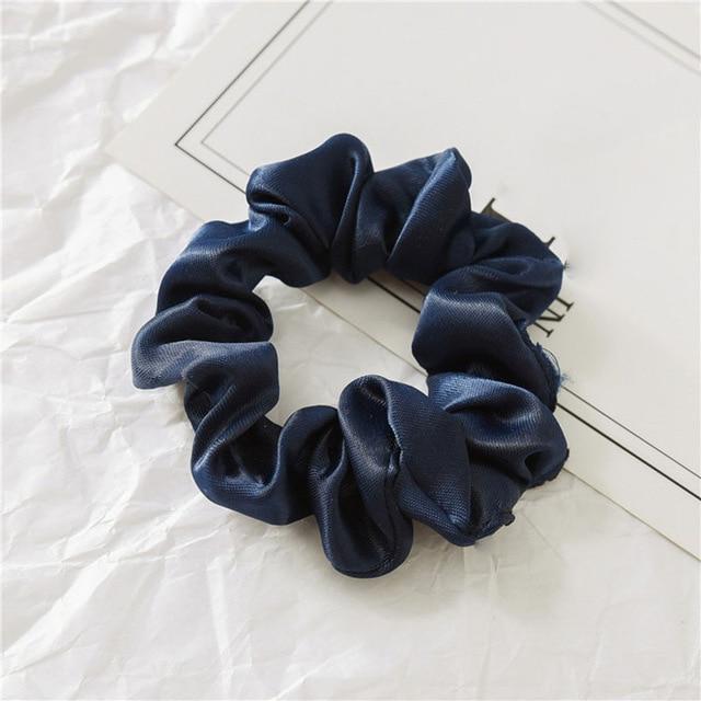 1PC Satin Silk Solid Color Scrunchies Elastic Hair Bands 2019 New Women Girls Hair Accessories Ponytail Holder Hair Ties Rope AExp
