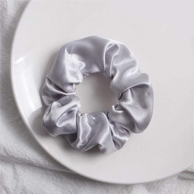 1PC Satin Silk Solid Color Scrunchies Elastic Hair Bands 2019 New Women Girls Hair Accessories Ponytail Holder Hair Ties Rope JadeMoghul Inc. 
