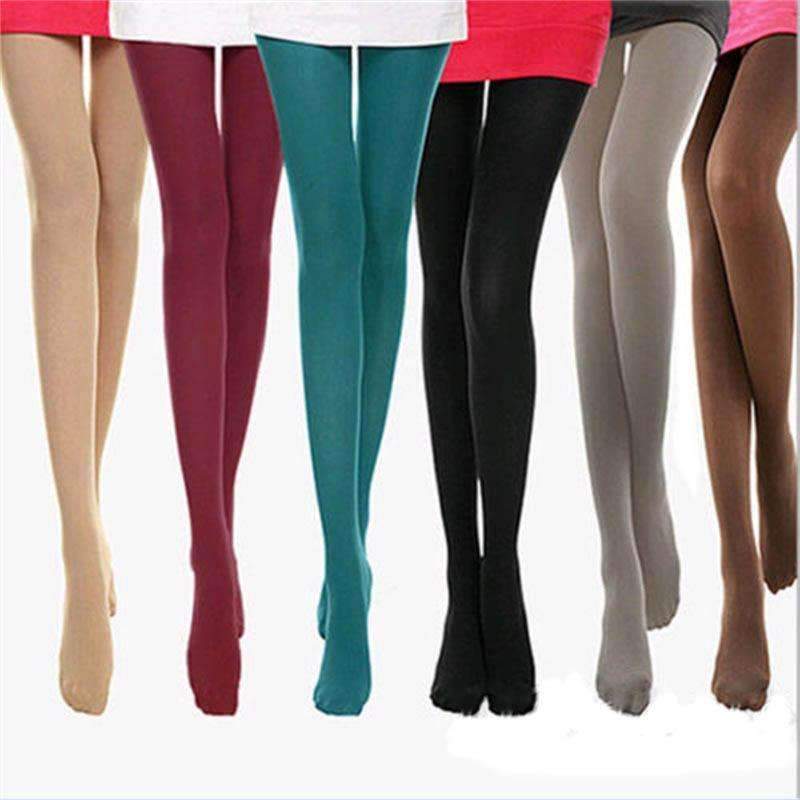 1PC Sexy Beauty Women Girl Spring Autumn Opaque Footed Tights Sexy Pantyhose Leg Warmers Summer-Black-JadeMoghul Inc.