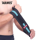 1PC Wrist Support Gym Weightlifting Training Weight Lifting Gloves Bar Grip Barbell Straps Wraps Hand Protection-Black with Blue-JadeMoghul Inc.