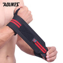 1PC Wrist Support Gym Weightlifting Training Weight Lifting Gloves Bar Grip Barbell Straps Wraps Hand Protection-Black with Red-JadeMoghul Inc.