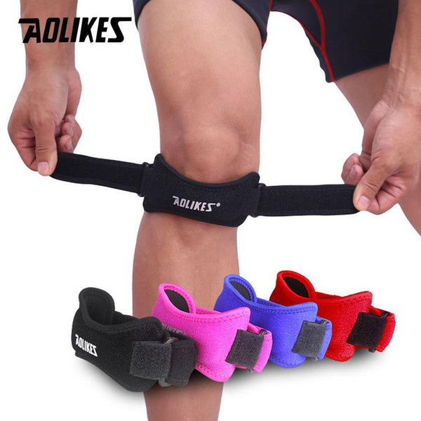 1PCS Adjustable Knee Patellar Tendon Support Strap Band Knee Support Brace Pads for Running basketball Outdoor Sport-Black-JadeMoghul Inc.