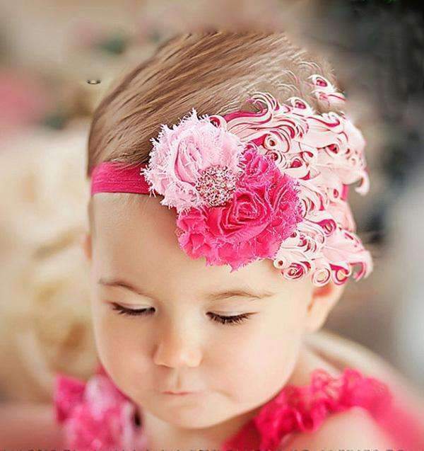 1pcs Baby Hair Band Feather Flower Hair Bow Head Band Baby Girl Hair Accessories Baby Girl Headbands Bandage On Head Children-9-JadeMoghul Inc.