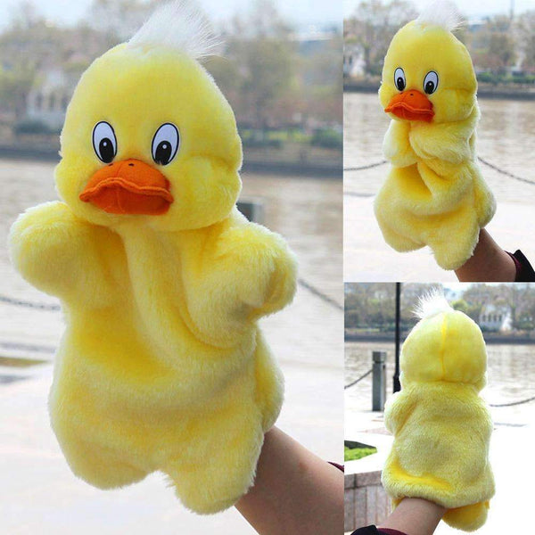 1Pcs Baby Plush Toys Duckling Hand Puppet Cartoon Animal Finger Puppet Hand Kids Learning & Education Toys Gifts Wholesale--JadeMoghul Inc.