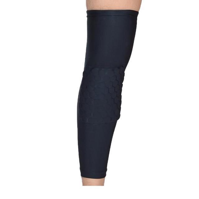 1PCS Breathable Sports Football Basketball Knee Pads Honeycomb Knee Brace Leg Sleeve Calf Compression Knee Support Protection-Black-M-JadeMoghul Inc.