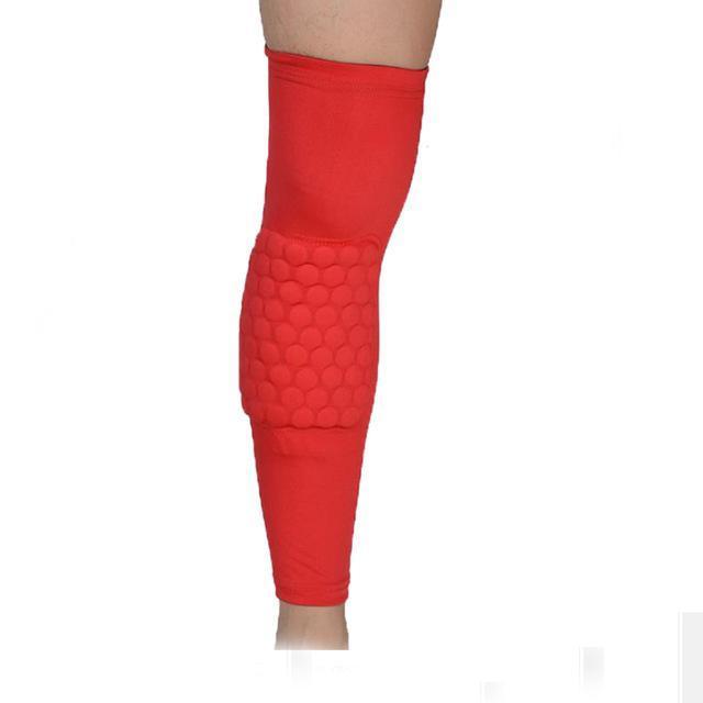 1PCS Breathable Sports Football Basketball Knee Pads Honeycomb Knee Brace Leg Sleeve Calf Compression Knee Support Protection-Red-M-JadeMoghul Inc.