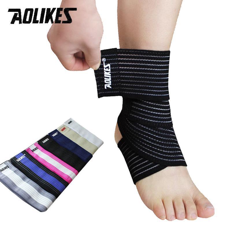 1pcs High Quality Ankle Support Spirally Wound Bandage Volleyball Basketball Ankle Orotection Adjustable Elastic Bands-1pcs White-JadeMoghul Inc.