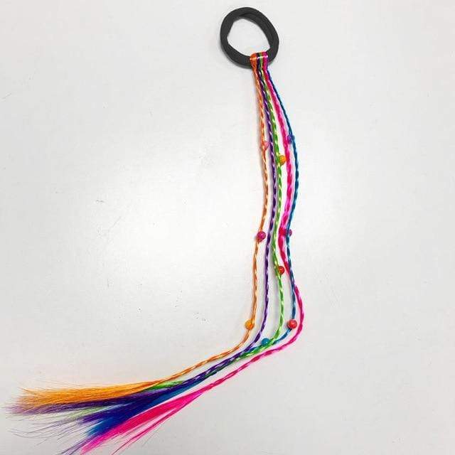 1PCS New Girls Elastic Hair Band Rubber Band Hair Accessories Wig Ponytail Headband Kids Twist Braid Rope Headdress Hair Braider AExp