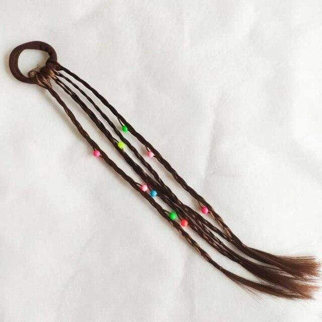 1PCS New Girls Elastic Hair Band Rubber Band Hair Accessories Wig Ponytail Headband Kids Twist Braid Rope Headdress Hair Braider AExp