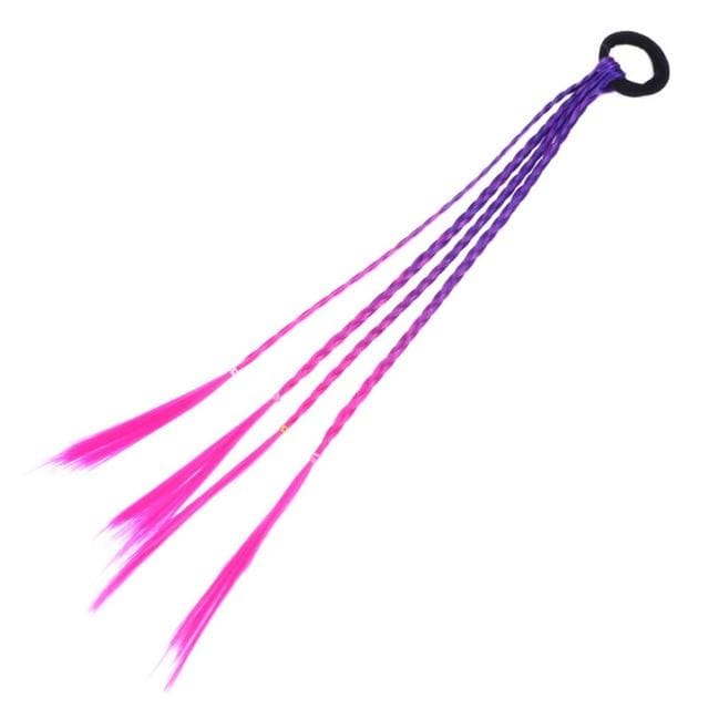 1PCS New Girls Elastic Hair Band Rubber Band Hair Accessories Wig Ponytail Headband Kids Twist Braid Rope Headdress Hair Braider AExp