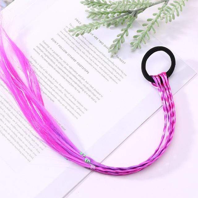 1PCS New Girls Elastic Hair Band Rubber Band Hair Accessories Wig Ponytail Headband Kids Twist Braid Rope Headdress Hair Braider AExp