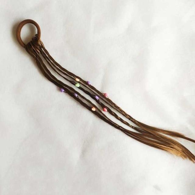 1PCS New Girls Elastic Hair Band Rubber Band Hair Accessories Wig Ponytail Headband Kids Twist Braid Rope Headdress Hair Braider AExp
