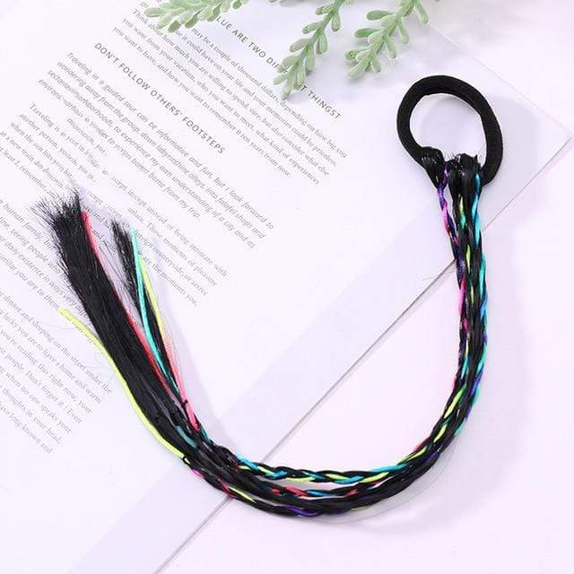 1PCS New Girls Elastic Hair Band Rubber Band Hair Accessories Wig Ponytail Headband Kids Twist Braid Rope Headdress Hair Braider AExp