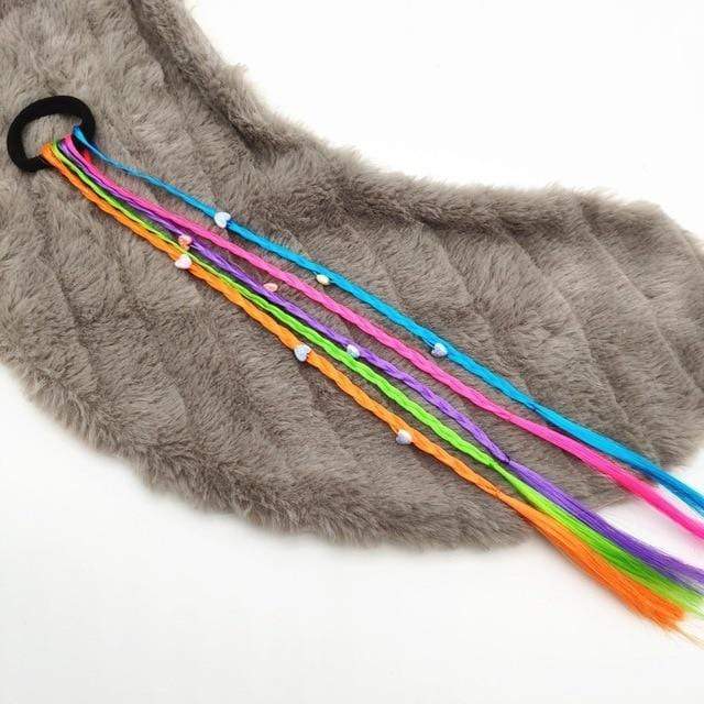 1PCS New Girls Elastic Hair Band Rubber Band Hair Accessories Wig Ponytail Headband Kids Twist Braid Rope Headdress Hair Braider AExp