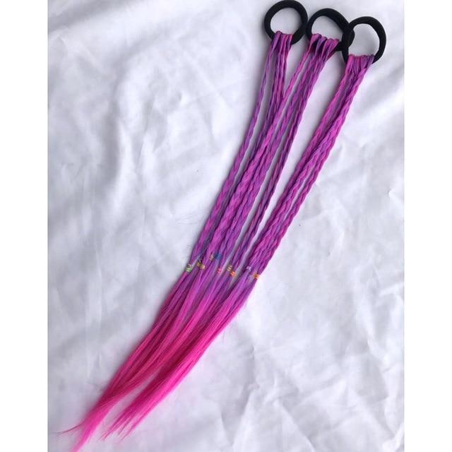 1PCS New Girls Elastic Hair Band Rubber Band Hair Accessories Wig Ponytail Headband Kids Twist Braid Rope Headdress Hair Braider AExp