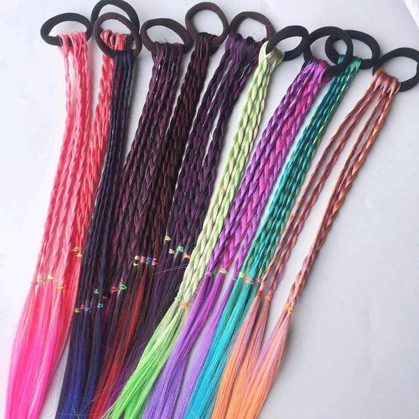 1PCS New Girls Elastic Hair Band Rubber Band Hair Accessories Wig Ponytail Headband Kids Twist Braid Rope Headdress Hair Braider AExp