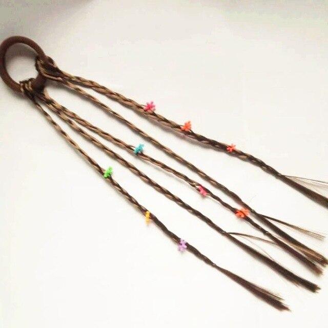 1PCS New Girls Elastic Hair Band Rubber Band Hair Accessories Wig Ponytail Headband Kids Twist Braid Rope Headdress Hair Braider AExp