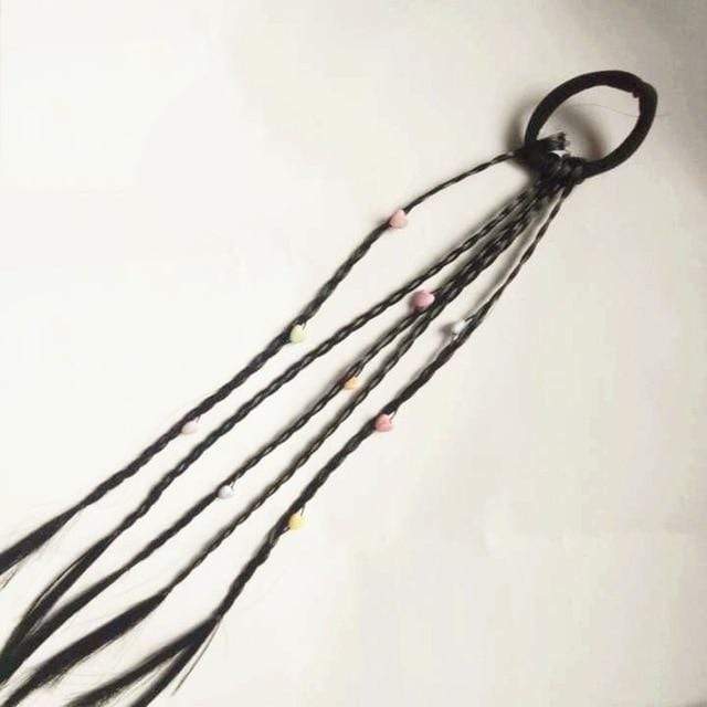 1PCS New Girls Elastic Hair Band Rubber Band Hair Accessories Wig Ponytail Headband Kids Twist Braid Rope Headdress Hair Braider AExp