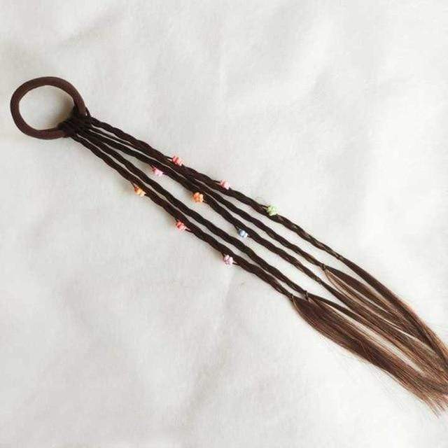 1PCS New Girls Elastic Hair Band Rubber Band Hair Accessories Wig Ponytail Headband Kids Twist Braid Rope Headdress Hair Braider AExp