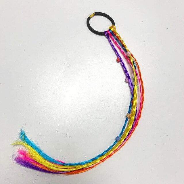 1PCS New Girls Elastic Hair Band Rubber Band Hair Accessories Wig Ponytail Headband Kids Twist Braid Rope Headdress Hair Braider AExp