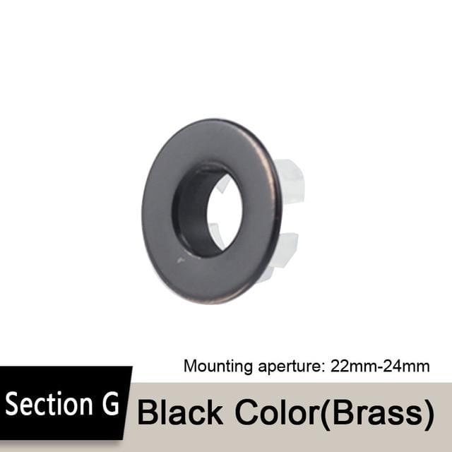 1Pcs Sink Hole Round Overflow Cover Ceramic Pots Plastic/Copper Insert Chrome Basin Sink overflow cover JadeMoghul Inc. 