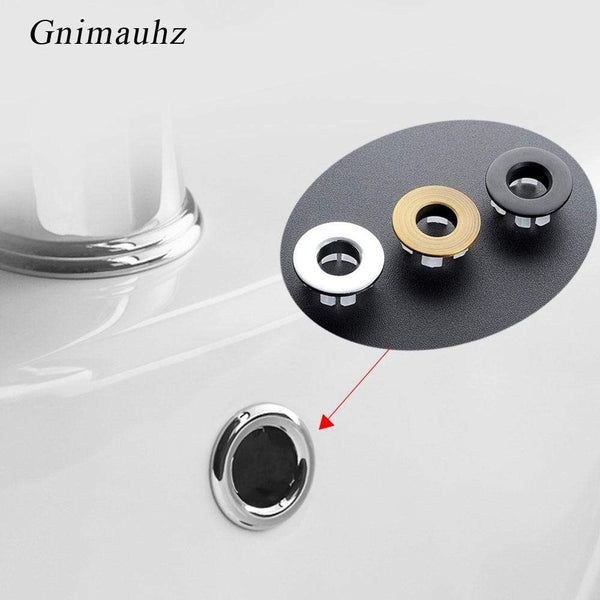 1Pcs Sink Hole Round Overflow Cover Ceramic Pots Plastic/Copper Insert Chrome Basin Sink overflow cover JadeMoghul Inc. 