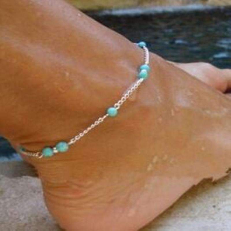 1Pcs Unique Nice Beads Silver Chain Anklet souvenir Ankle Bracelet Foot Jewelry Fast Free Shipping New Hot Selling--JadeMoghul Inc.