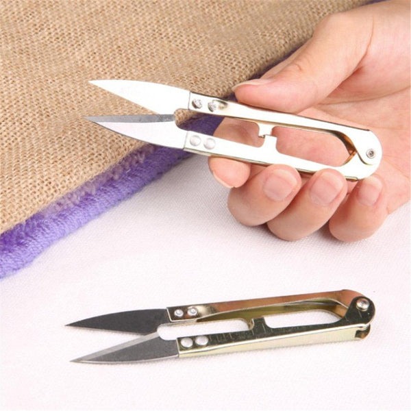 1pcs/wholesale High quality high carbon steel Shear Fish line scissors 15g/10.5cm  U-shaped fishing line scissors sewing wholesa JadeMoghul Inc. 