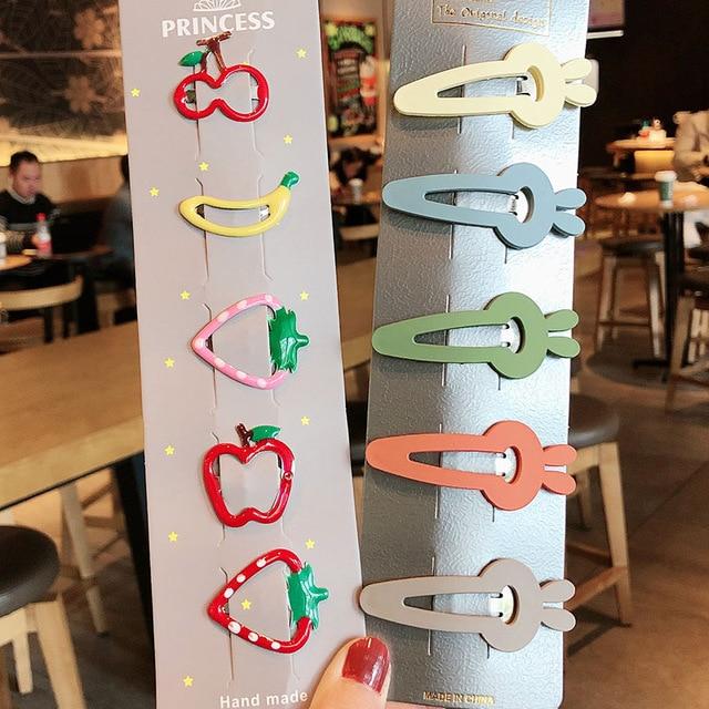 1Set Girls Cute Cartoon Animal Fruit Colorfur Hairpins Children Sweet Hair Clip Barrettes Headband Kids Fashion Hair Accessories AExp