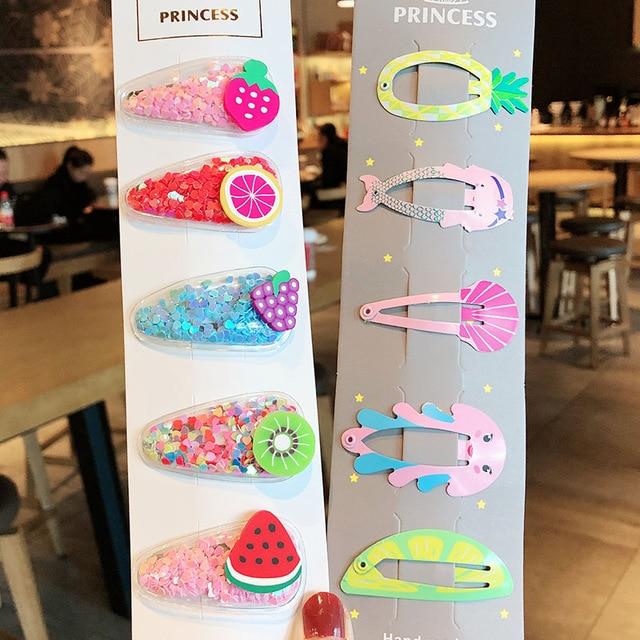 1Set Girls Cute Cartoon Animal Fruit Colorfur Hairpins Children Sweet Hair Clip Barrettes Headband Kids Fashion Hair Accessories AExp