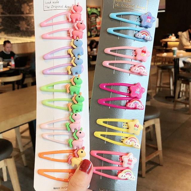 1Set Girls Cute Cartoon Animal Fruit Colorfur Hairpins Children Sweet Hair Clip Barrettes Headband Kids Fashion Hair Accessories AExp