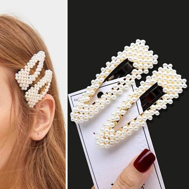 1Set Handmade Pearls Hair Clips Pin for Women Fashion Geometric Flower Barrettes Headwear Girls Sweet Hairpins Hair Accessorie AExp