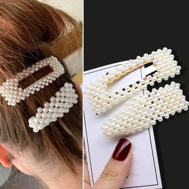 1Set Handmade Pearls Hair Clips Pin for Women Fashion Geometric Flower Barrettes Headwear Girls Sweet Hairpins Hair Accessorie AExp