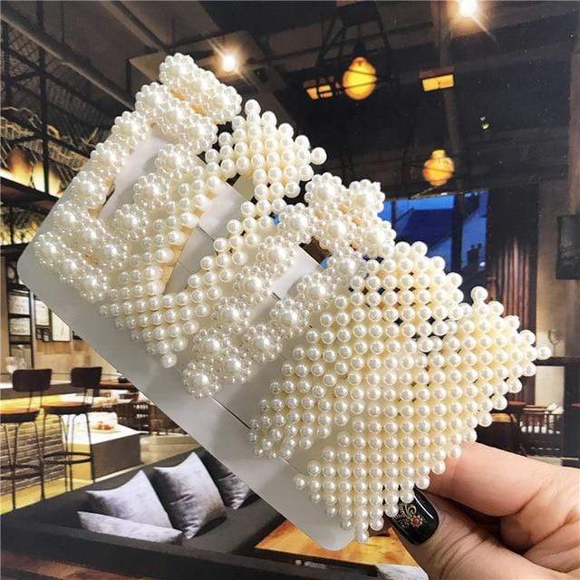 1Set Handmade Pearls Hair Clips Pin for Women Fashion Geometric Flower Barrettes Headwear Girls Sweet Hairpins Hair Accessorie AExp
