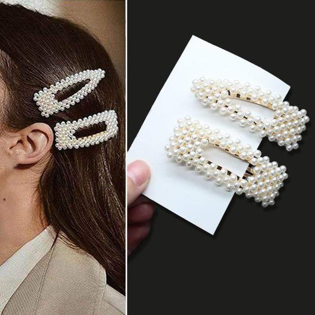 1Set Handmade Pearls Hair Clips Pin for Women Fashion Geometric Flower Barrettes Headwear Girls Sweet Hairpins Hair Accessorie AExp