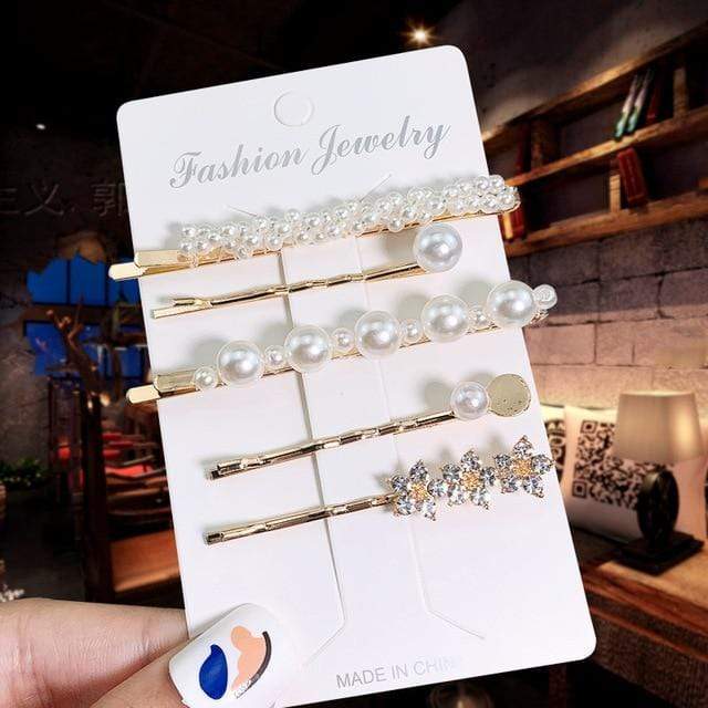 1Set Popular Pearl Hair Clips Fashionable Woman Summer Hair accessories Hairpins BB Clip Styling Tools Barrettes Headwear AExp