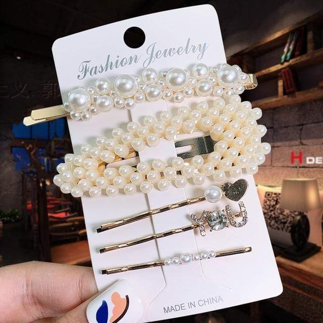 1Set Popular Pearl Hair Clips Fashionable Woman Summer Hair accessories Hairpins BB Clip Styling Tools Barrettes Headwear AExp