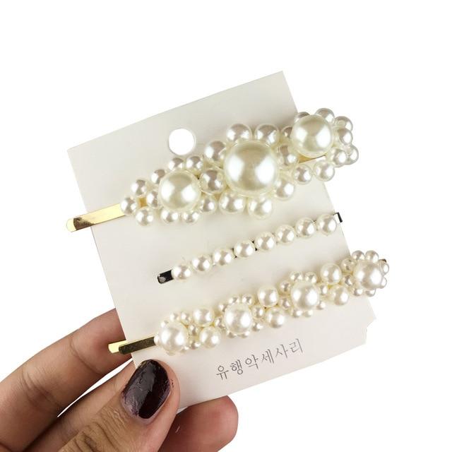 1Set Popular Pearl Hair Clips Fashionable Woman Summer Hair accessories Hairpins BB Clip Styling Tools Barrettes Headwear AExp