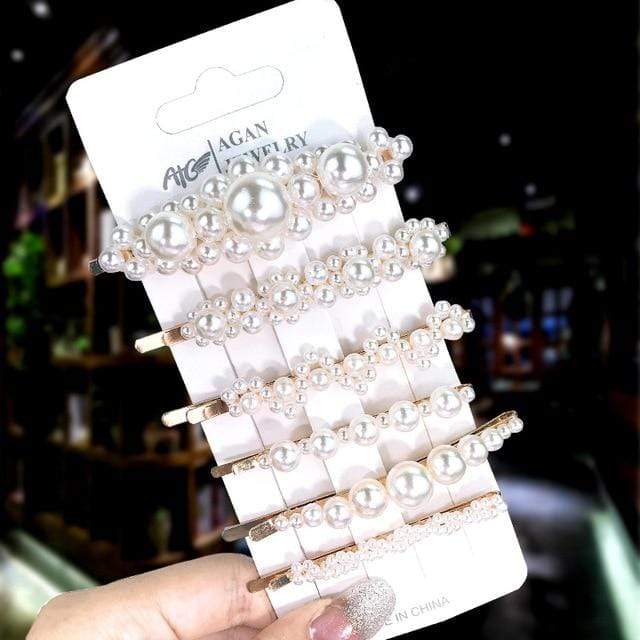 1Set Popular Pearl Hair Clips Fashionable Woman Summer Hair accessories Hairpins BB Clip Styling Tools Barrettes Headwear AExp