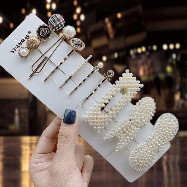 1Set Popular Pearl Hair Clips Fashionable Woman Summer Hair accessories Hairpins BB Clip Styling Tools Barrettes Headwear AExp