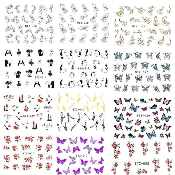 1Sheet Fashion Style Nail Art Water Transfer Sticker Polish Watermark Decals Manicure Wraps Decor Beauty Nail Tools BESTZ001-031-STZ001-JadeMoghul Inc.
