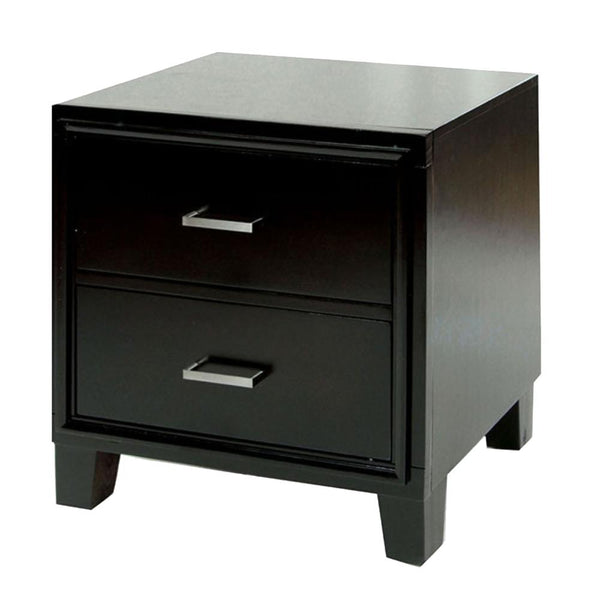 2 Drawer Night Stand, Espresso Brown-Nightstands and Bedside Tables-Brown-Wood-JadeMoghul Inc.