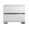 2 Drawer Nightstand With Chrome Legs White-Nightstands and Bedside Tables-White-Acrylic Lacquer-JadeMoghul Inc.