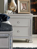 2 Drawer Wooden Night Stand In Contemporary Style, Silver-Nightstand-Silver-Wood-JadeMoghul Inc.