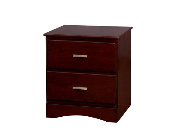 2 Drawer Wooden Night Stand In Transitional Style, Cherry Brown-Nightstand-Brown-Solid Wood and Wood Veneer-JadeMoghul Inc.