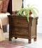 2 Drawers Wooden Night Stand, Oak Brown-Nightstand-Brown-Wood And Metal-JadeMoghul Inc.