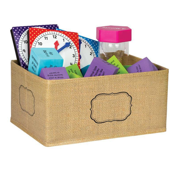 (2 Ea) Burlap Storage Bin Small-Learning Materials-JadeMoghul Inc.