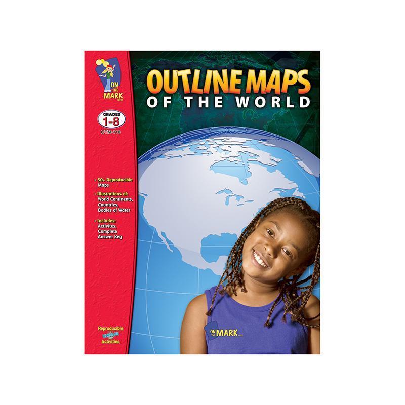 (2 EA) OUTLINE MAPS OF THE WORLD-Learning Materials-JadeMoghul Inc.